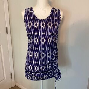 Athleta Purple Ikat Ruched Side Tank Top Women’s Large Sleeveless